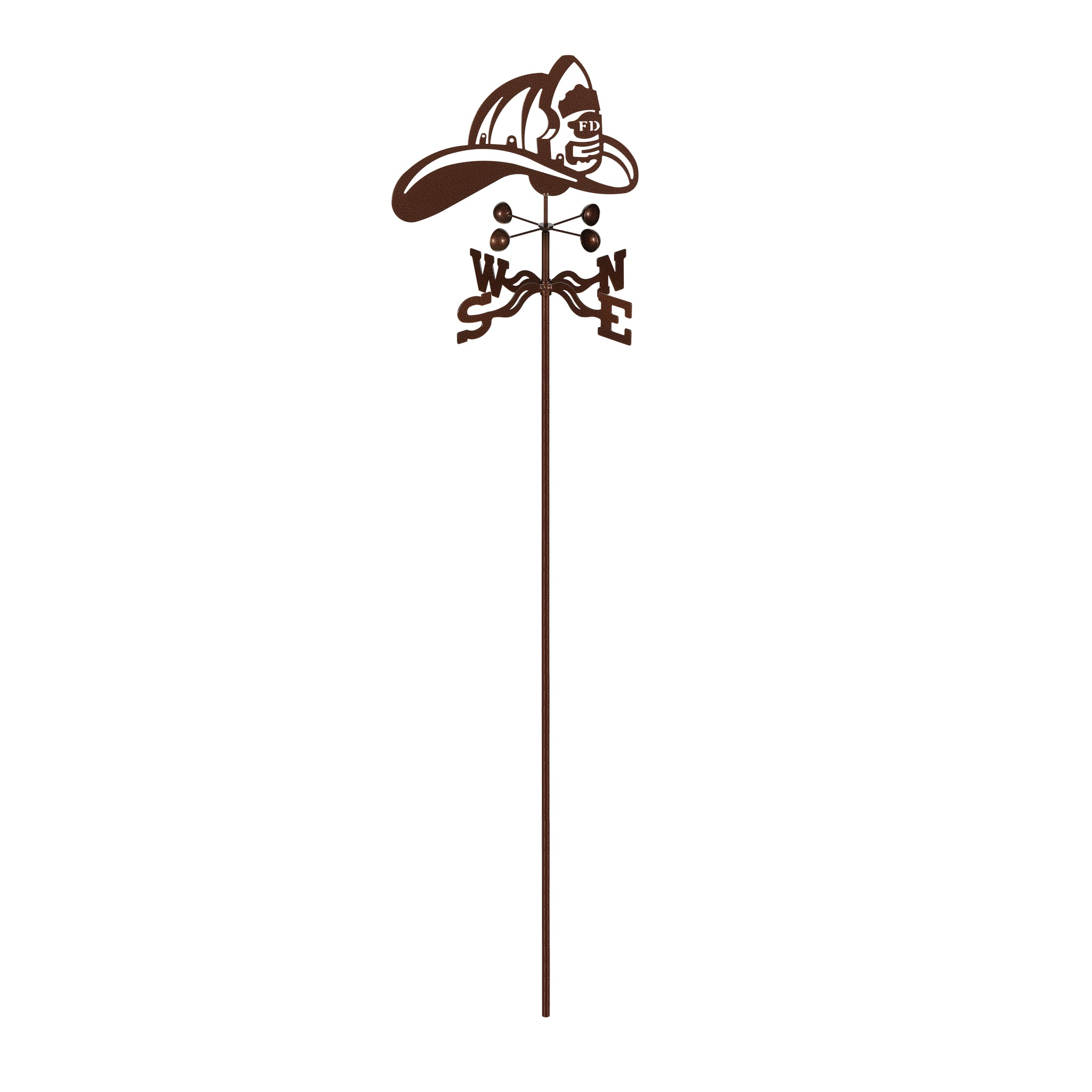 Fire Helmet Weathervane Garden Mount