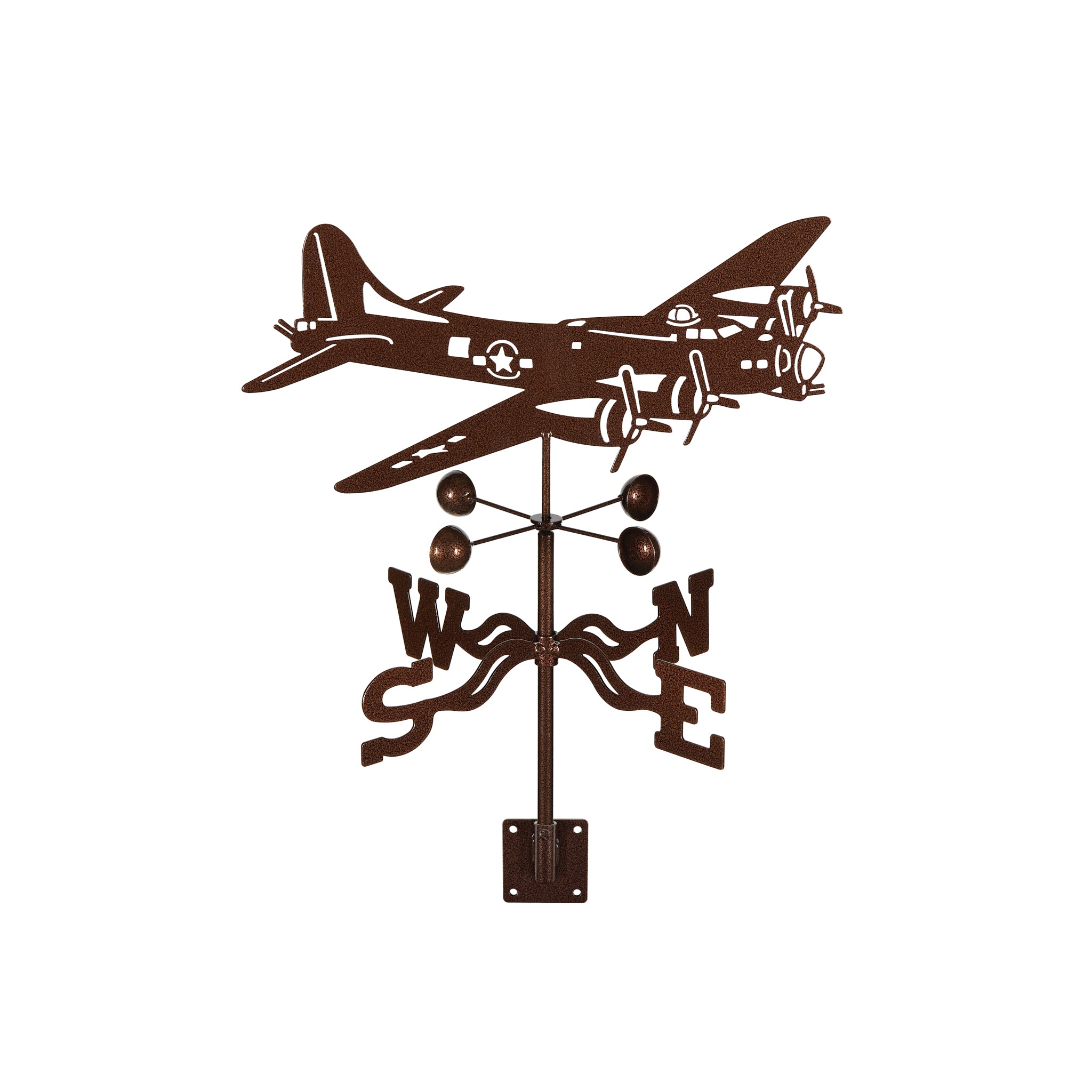 B-17 Airplane Weathervane Post Mount