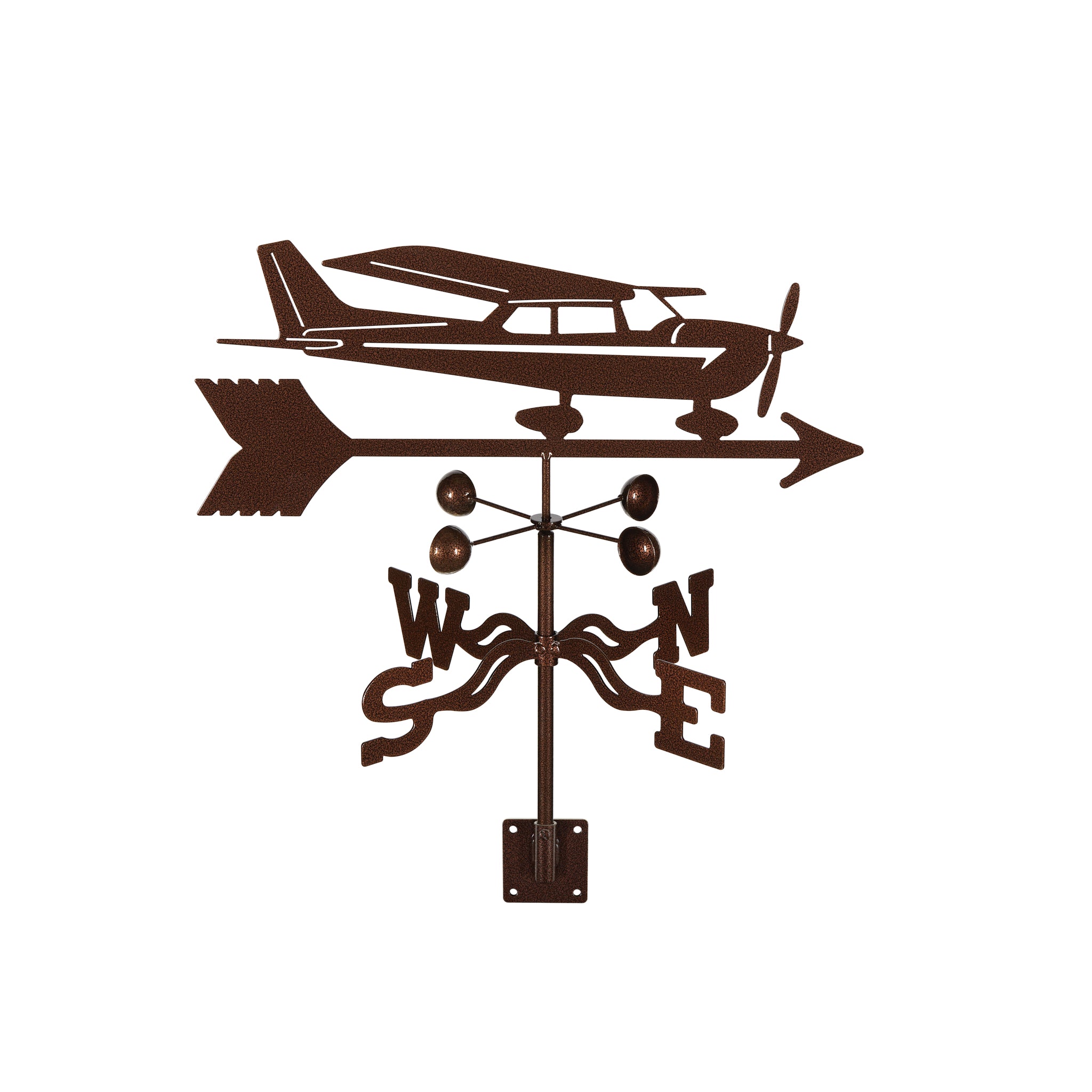 Cessna Airplane Weathervane Post Mount