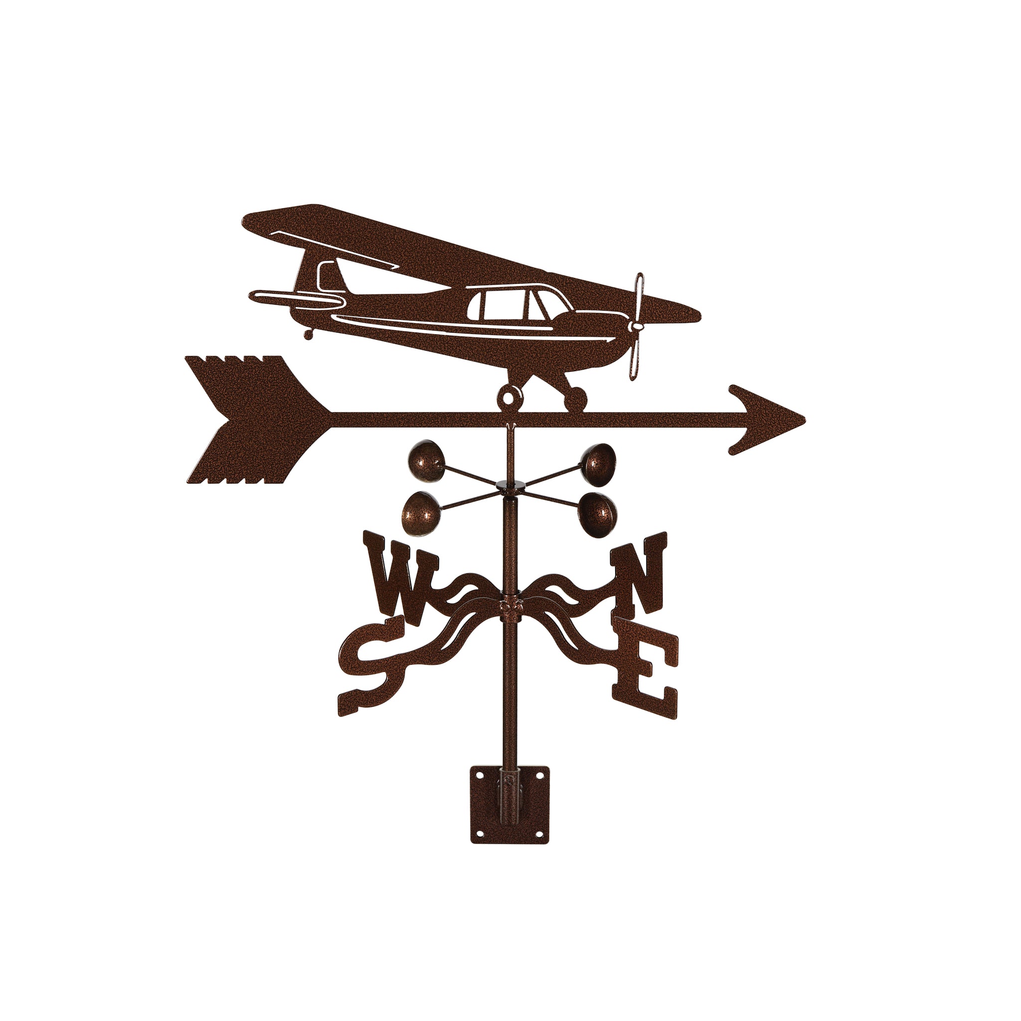 Hi-Wing Airplane Weathervane Post Mount