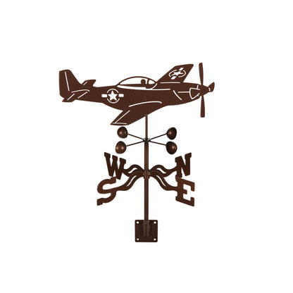 P-51 Mustang Airplane Weathervane Post Mount