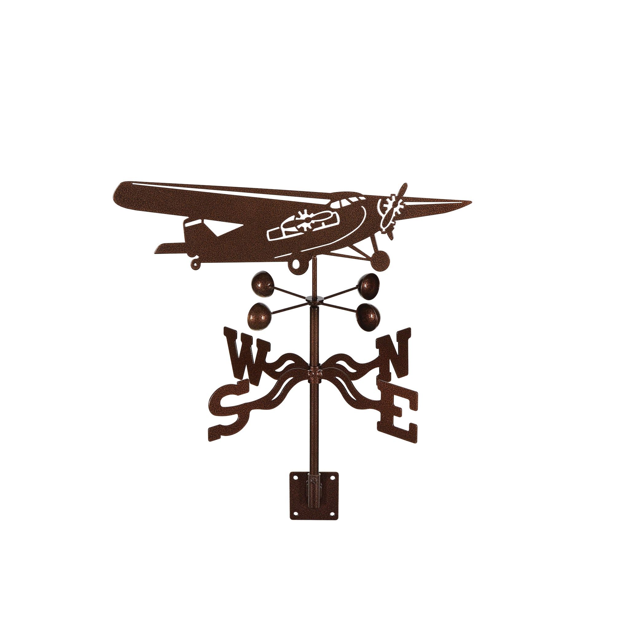 Tri-Motor Airplane Weathervane Post Mount