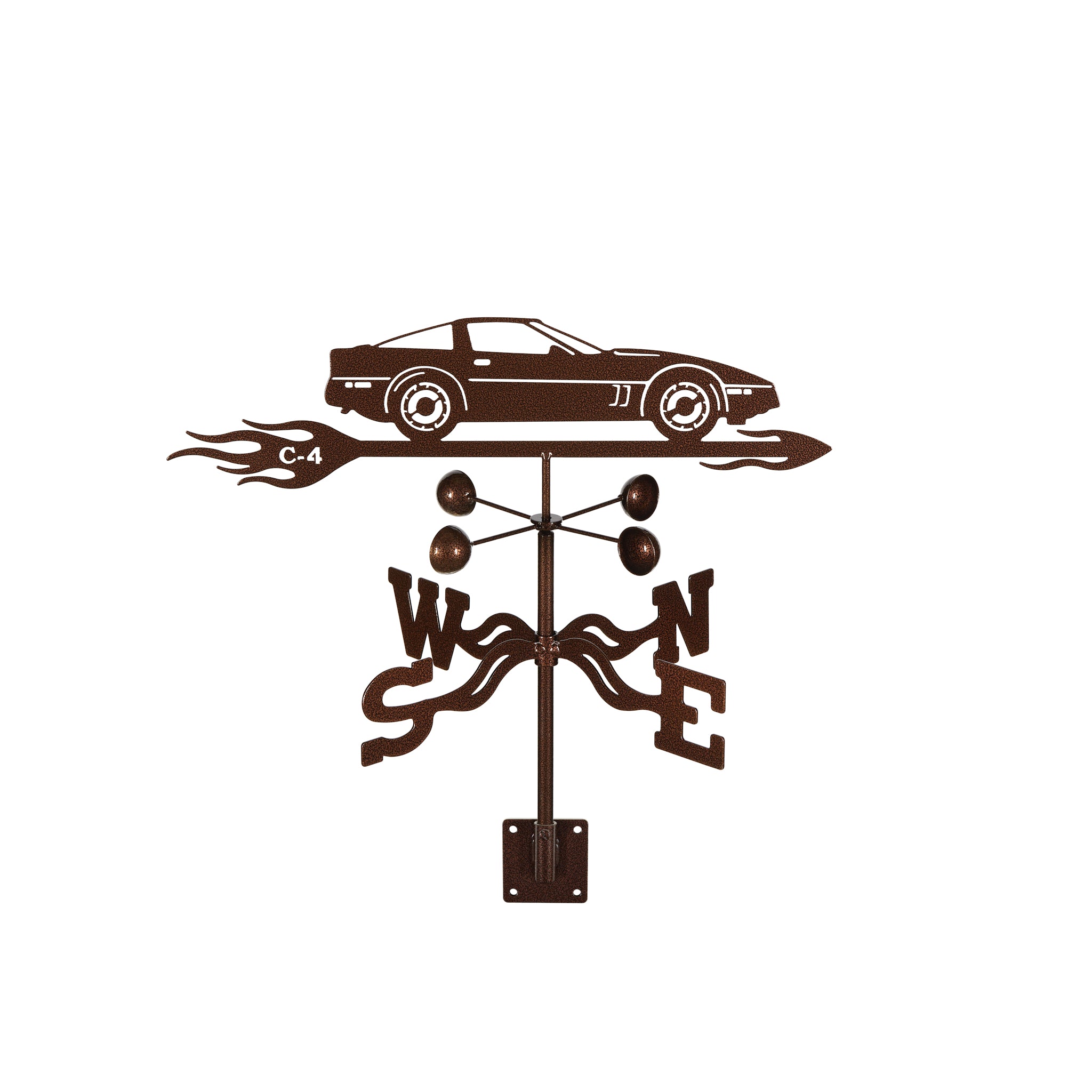 C4 Corvette Steel Weathervane (1984-1996) Post Mount