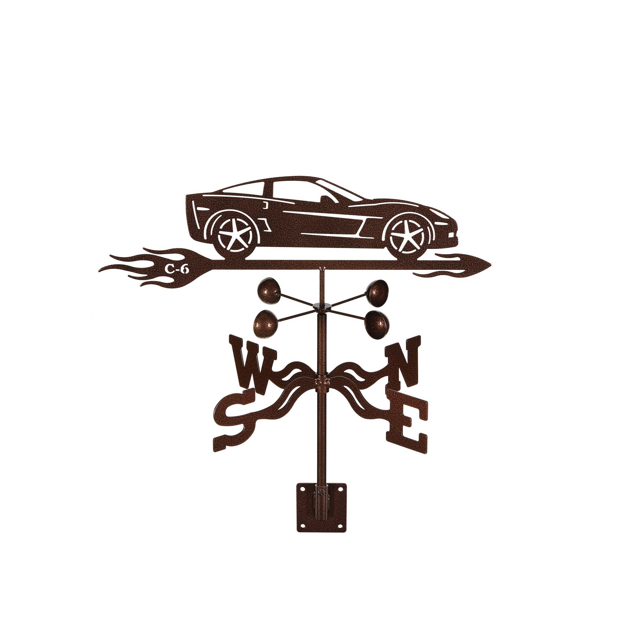 C6 Corvette Steel Weathervane (2005-2013) Post Mount