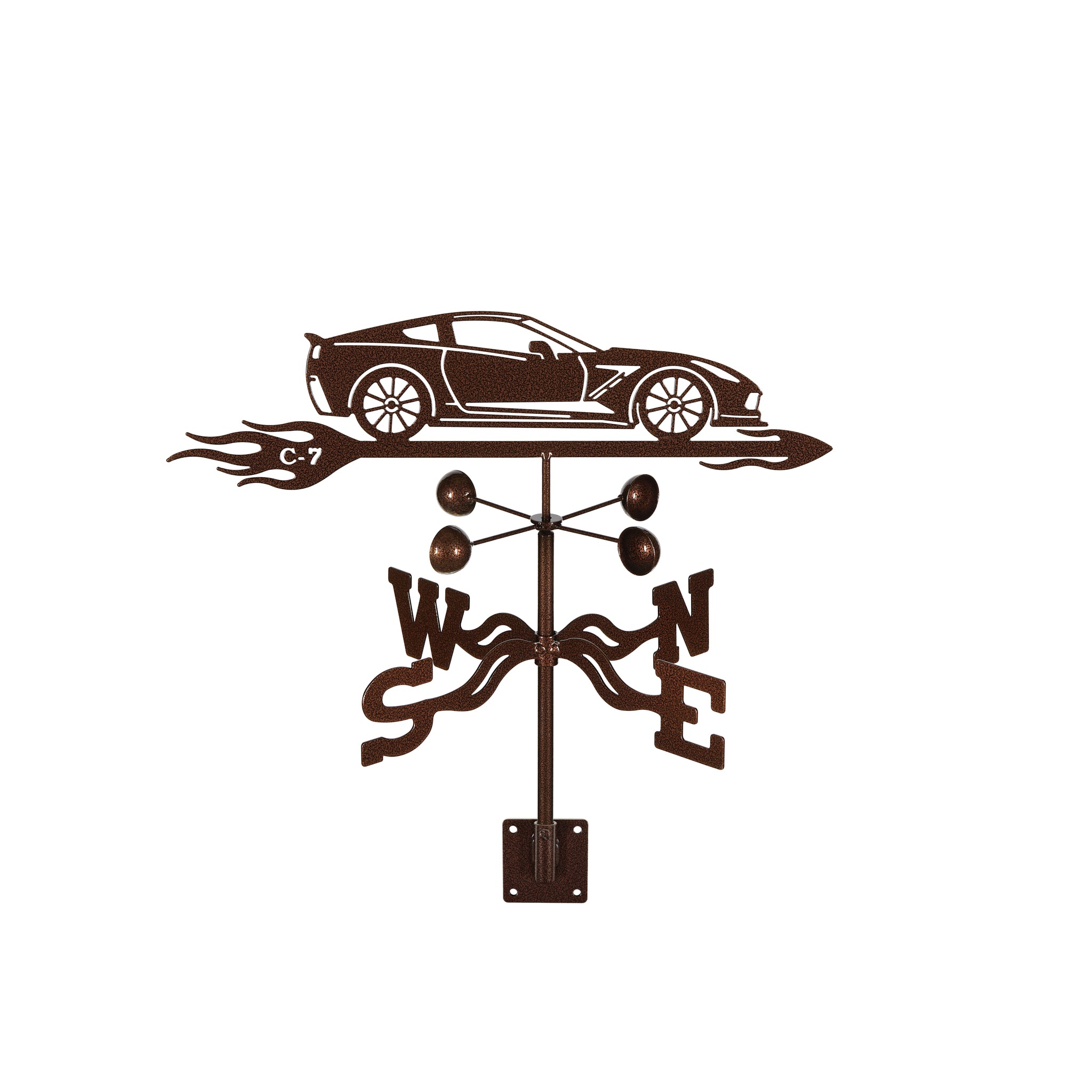 C7 Corvette Steel Weathervane (2014-present) Post Mount