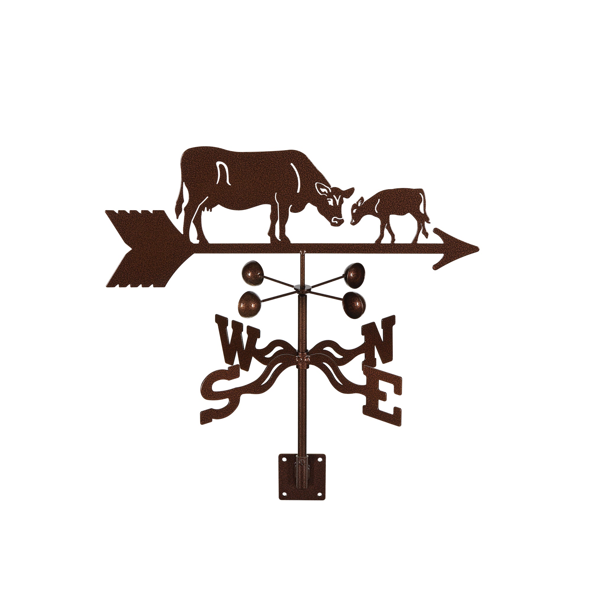 Cow with Calf Weathervane Post Mount