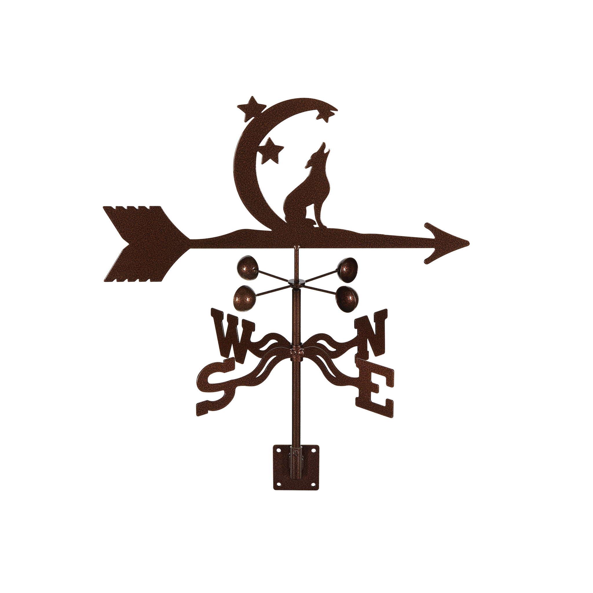 Coyote with Moon & Stars Weathervane Post Mount