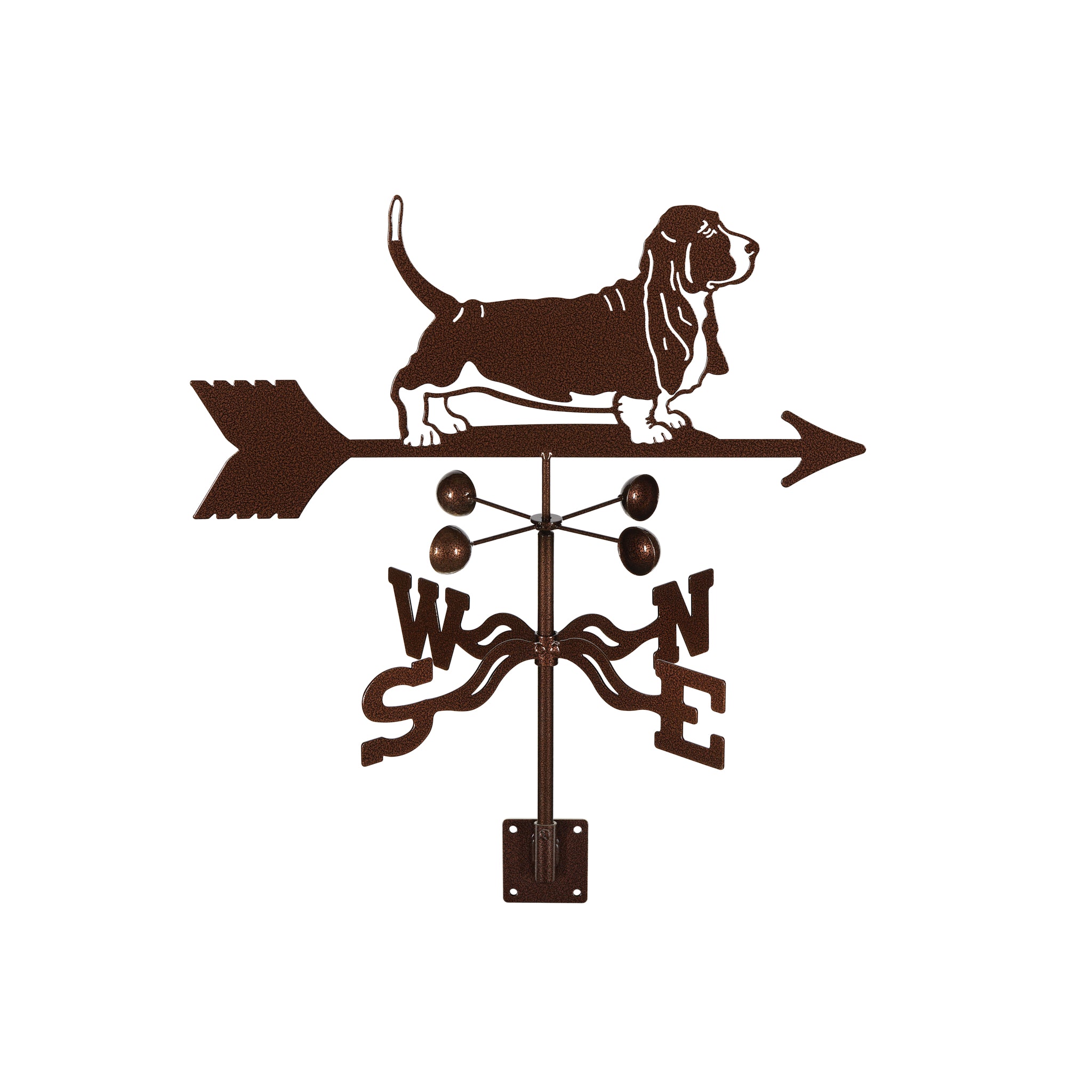 Basset Hound Weathervane Post Mount