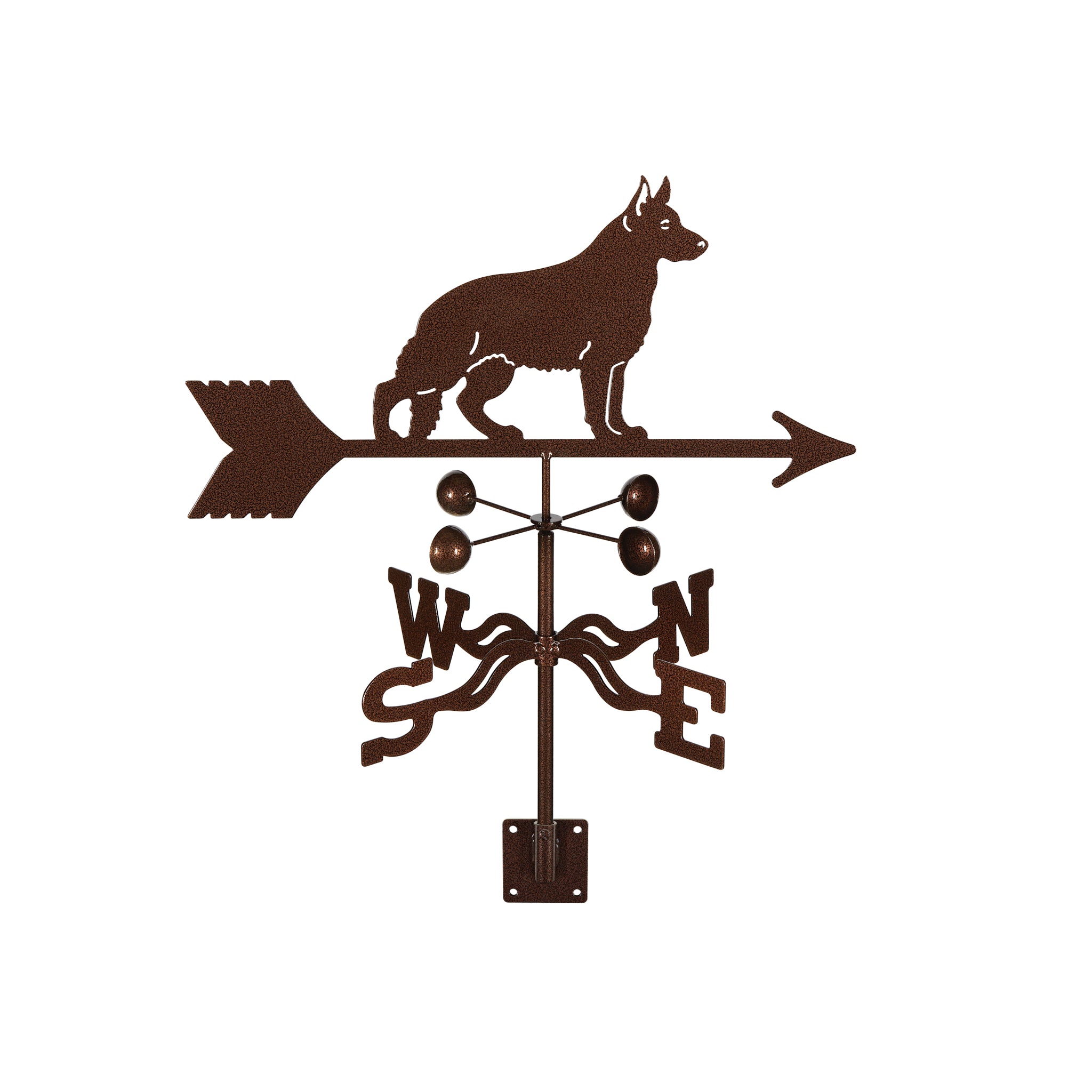 German Shepherd Weathervane Post Mount