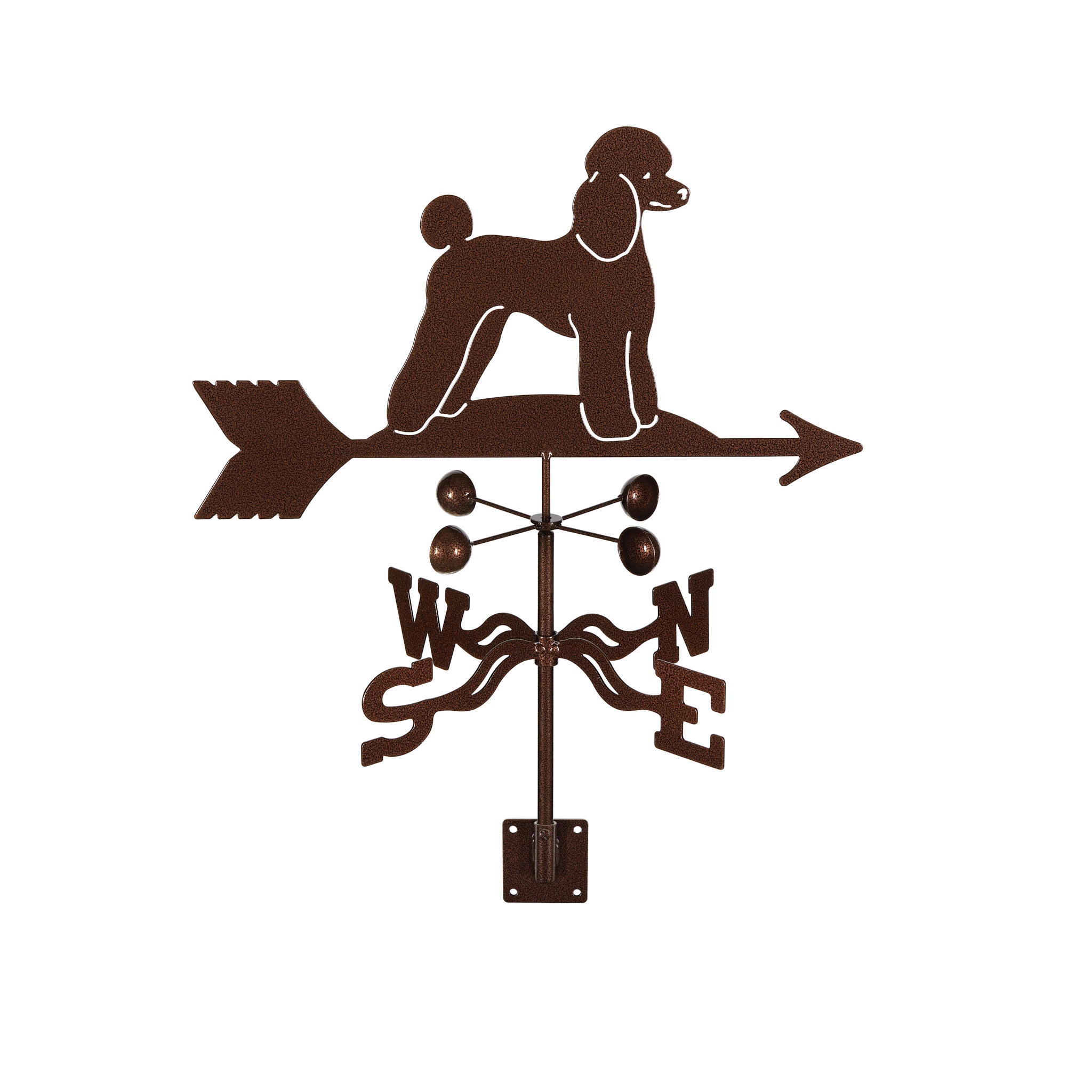 Poodle Weathervane Post Mount