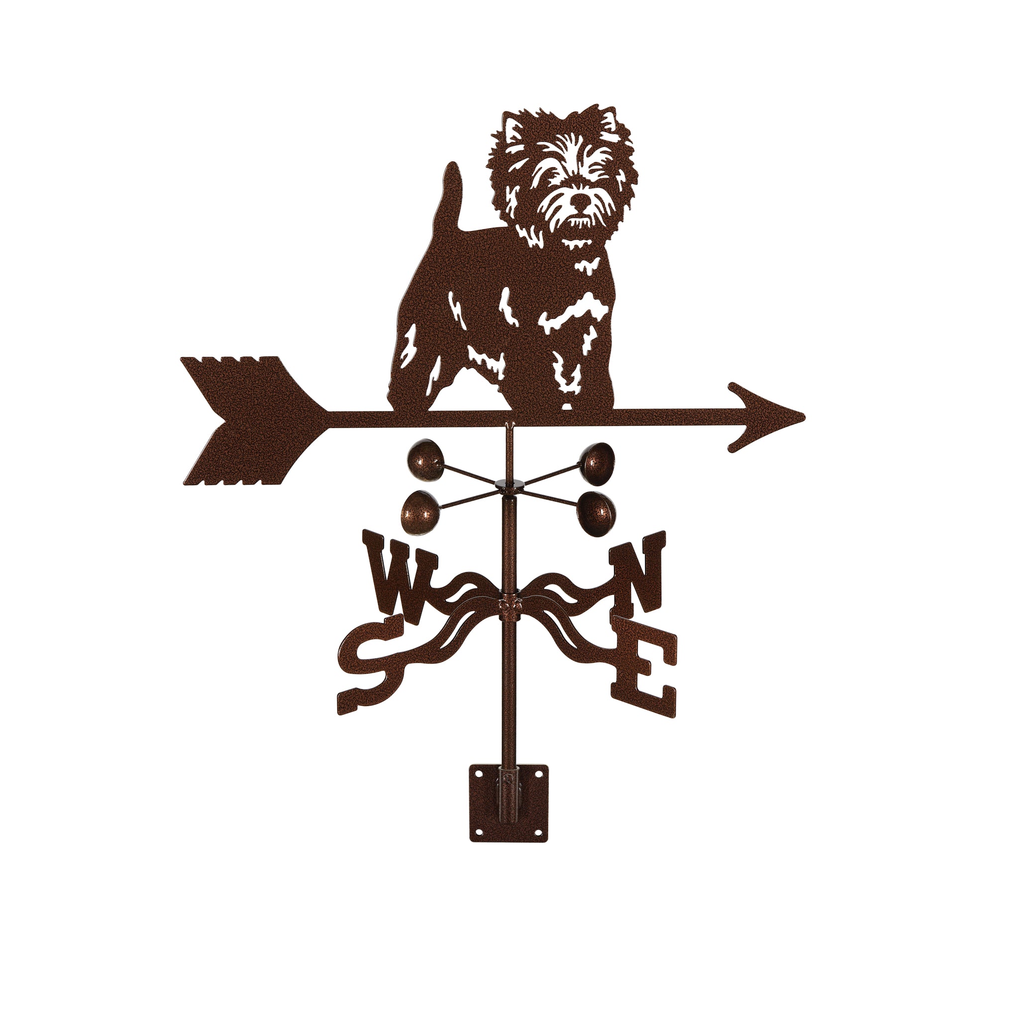 Westie Weathervane Post Mount