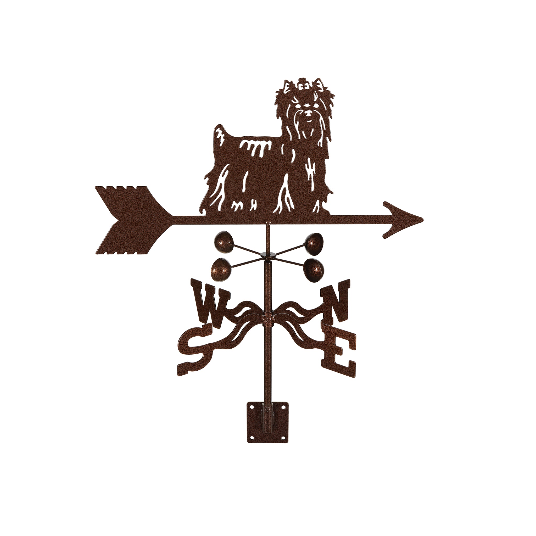 Yorkie Weathervane Post Mount