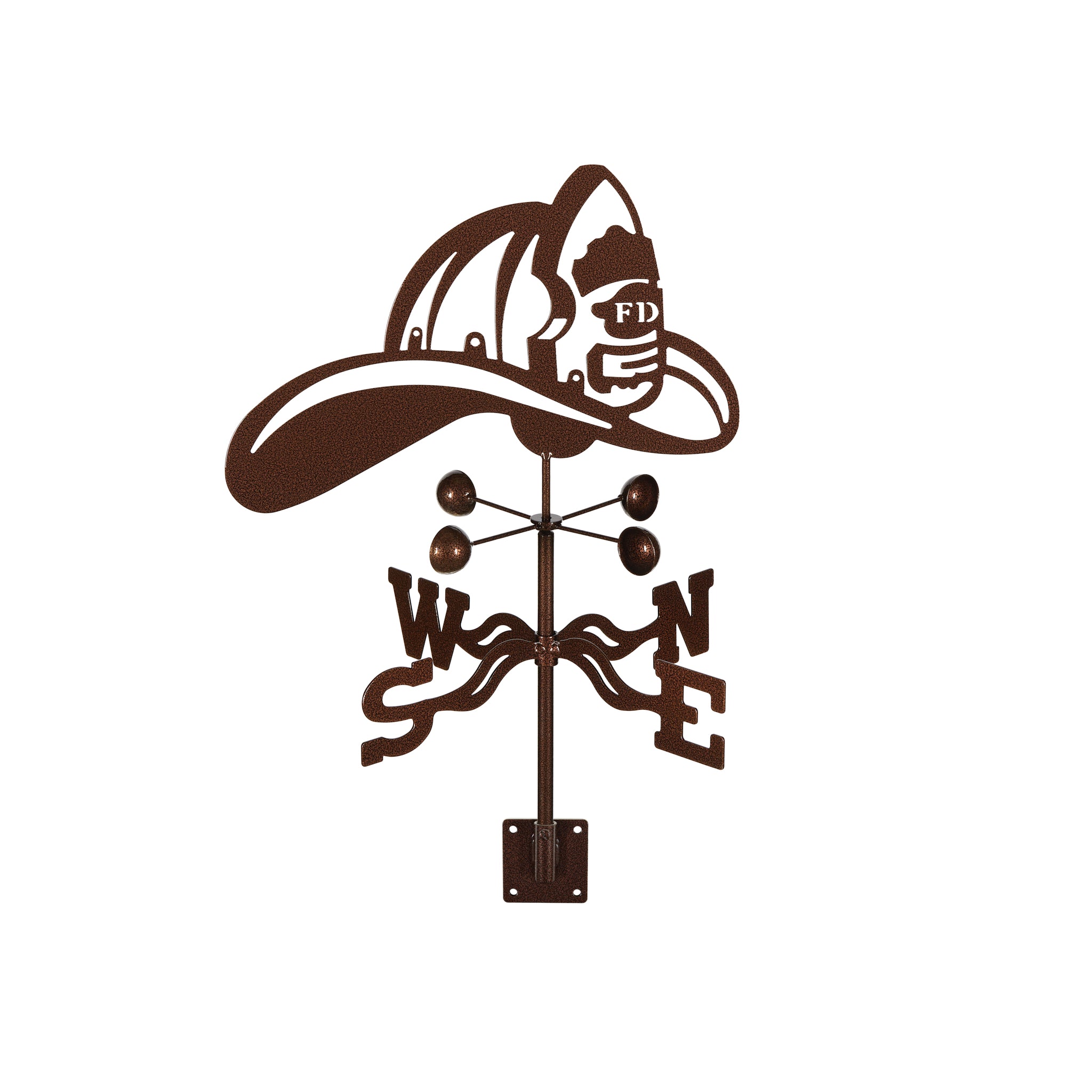 Fire Helmet Weathervane Post Mount