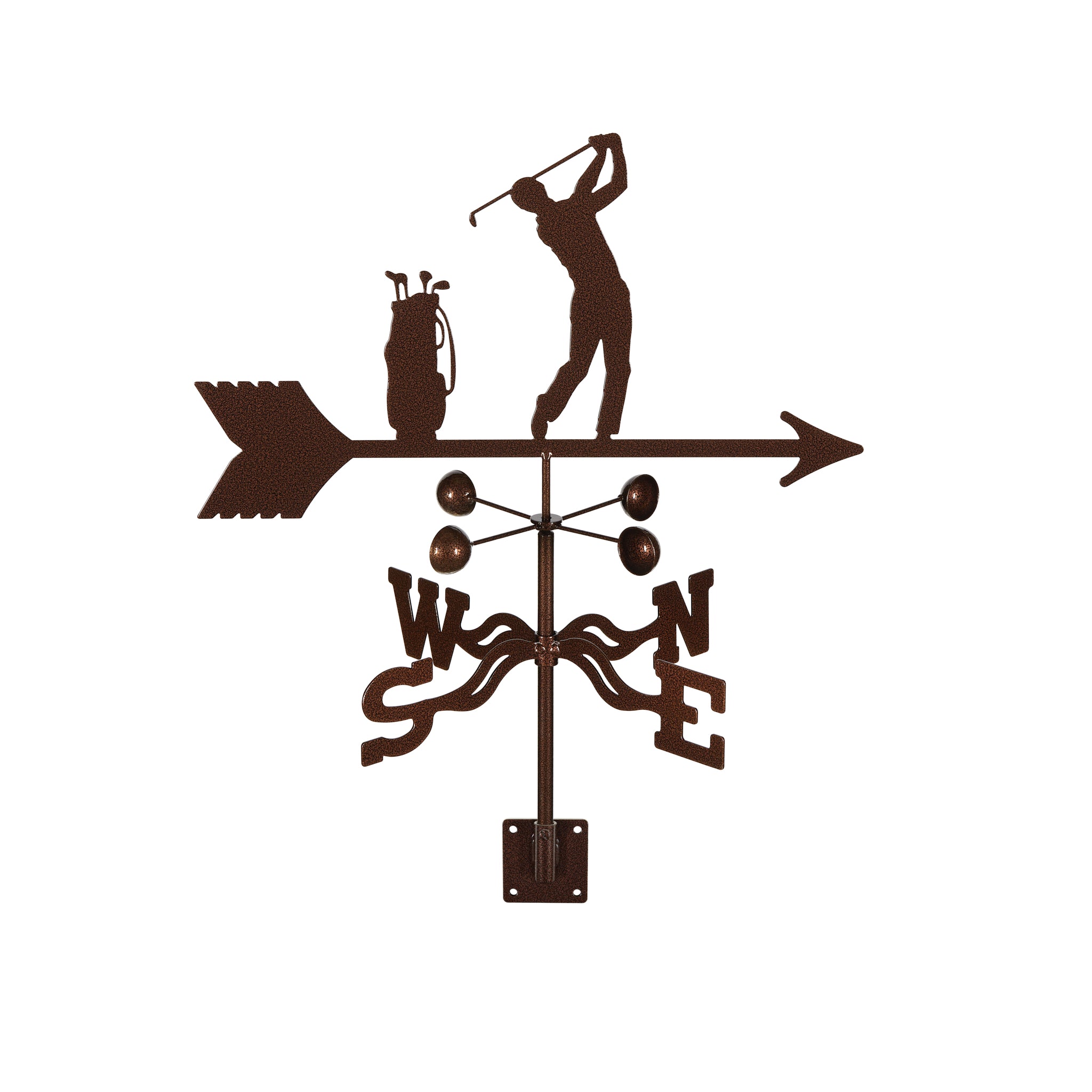 Male Golfer Weathervane Post Mount
