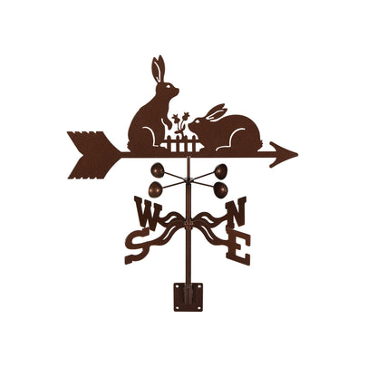 Rabbits with Fence Weathervane Post Mount