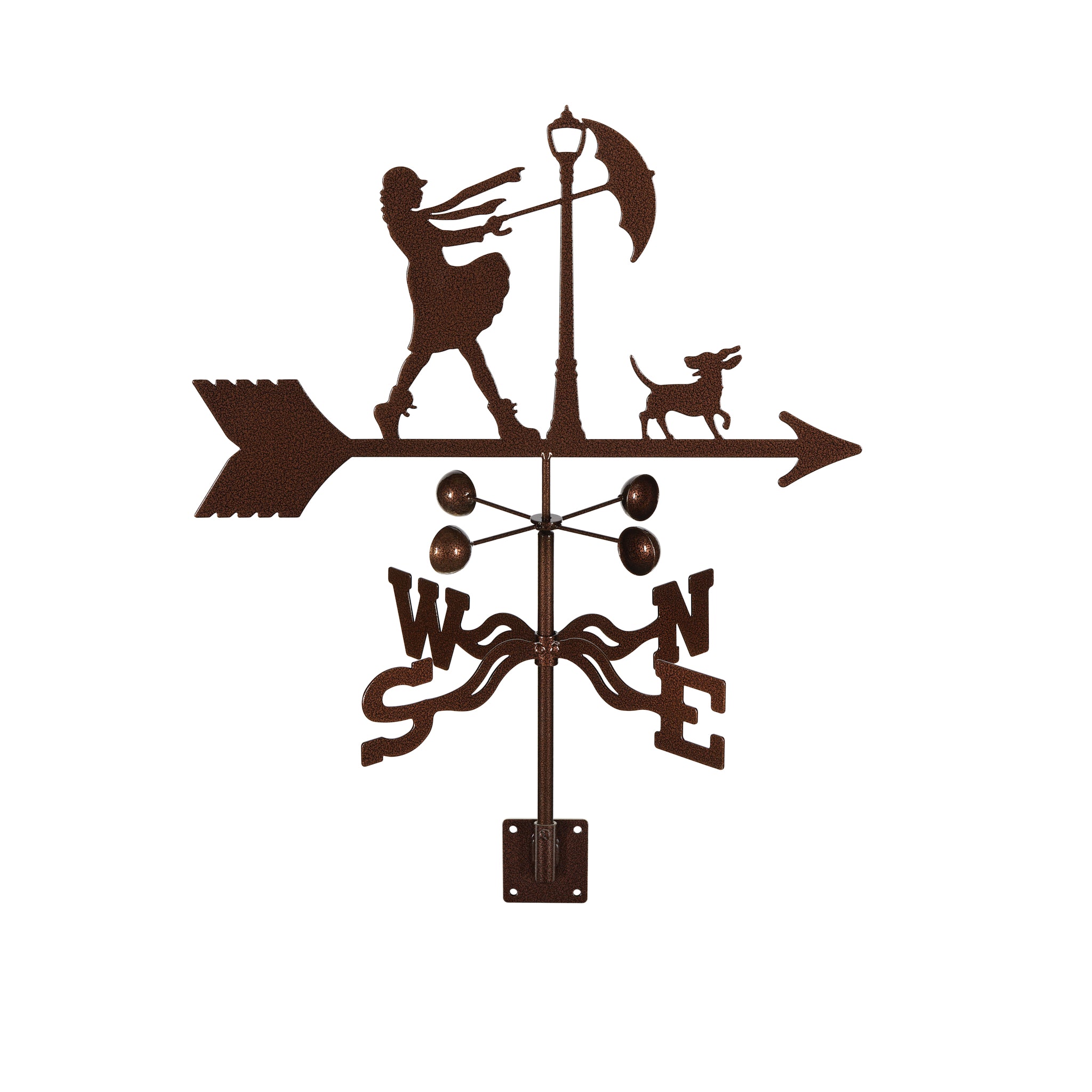 Windy Day Weathervane Post Mount