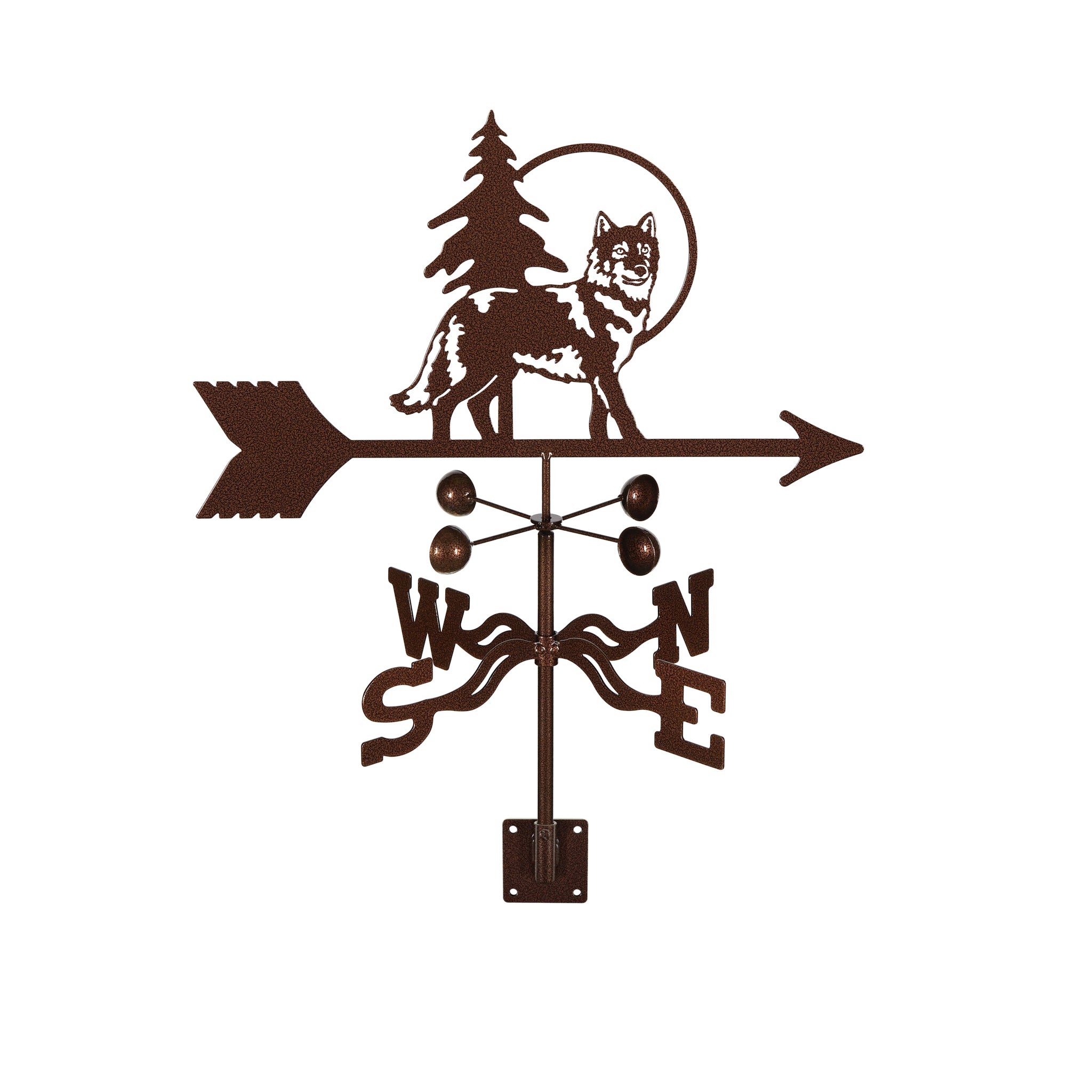 Wolf Weathervane Post Mount