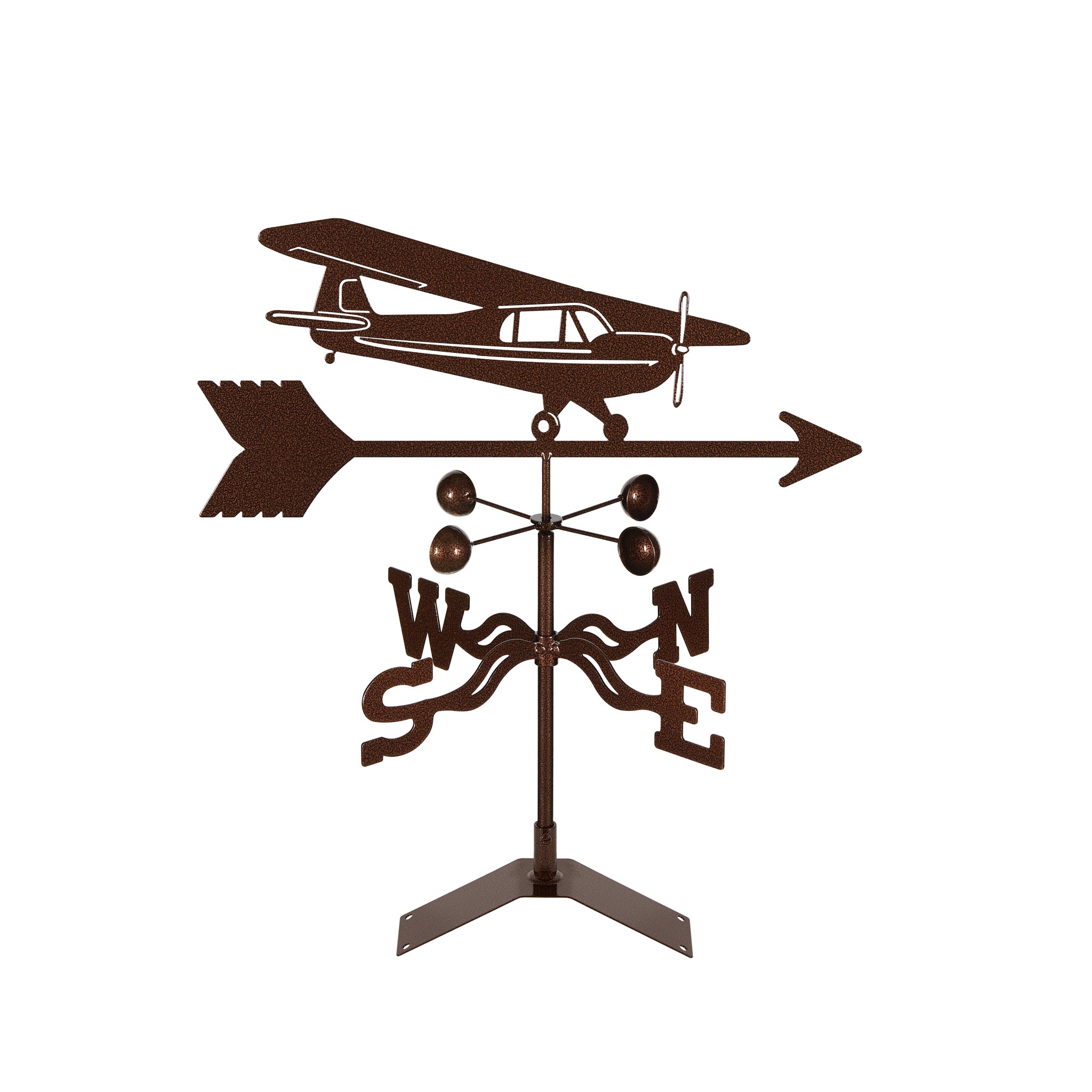 Hi-Wing Airplane Weathervane Roof Mount