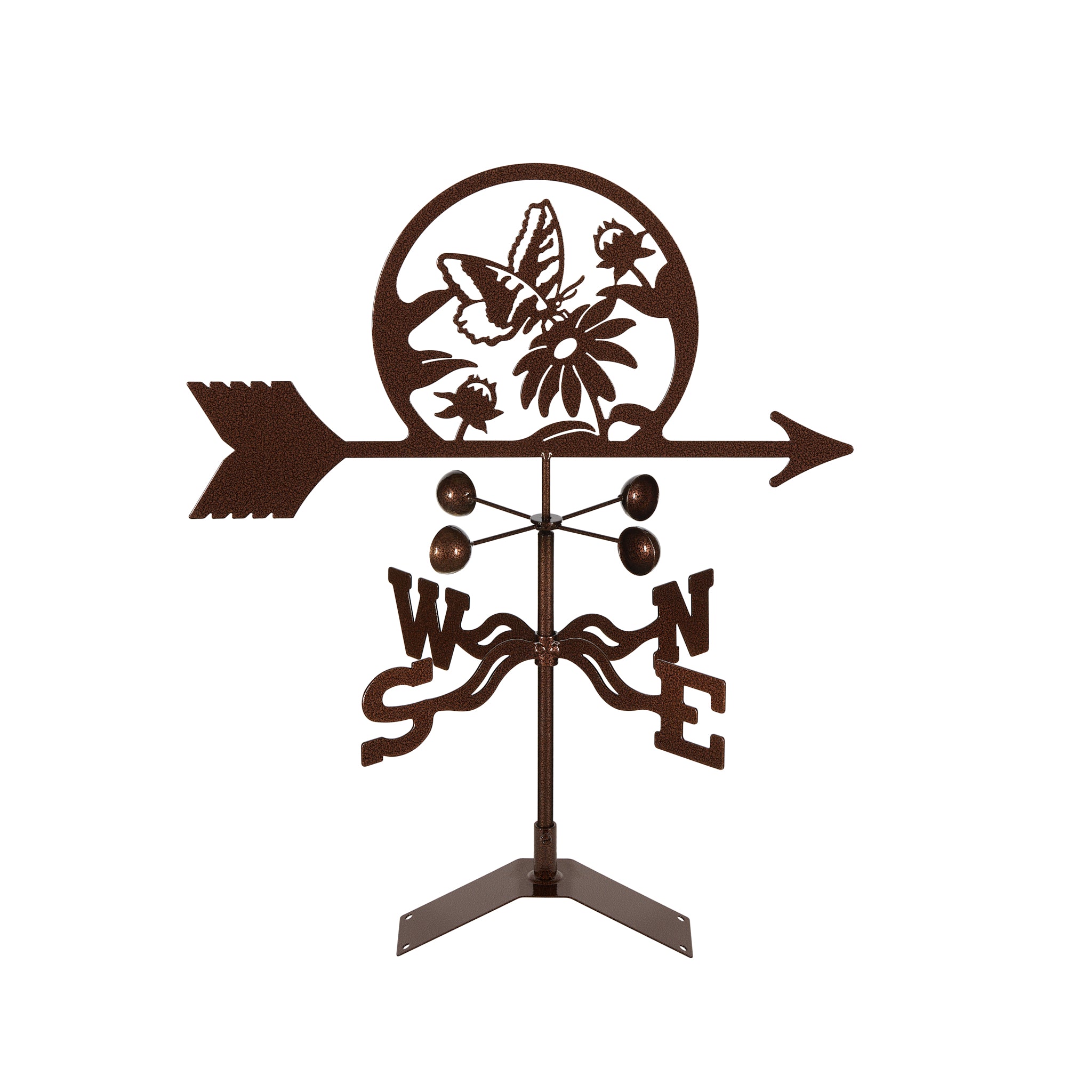 Butterfly & Flowers Weathervane Roof Mount