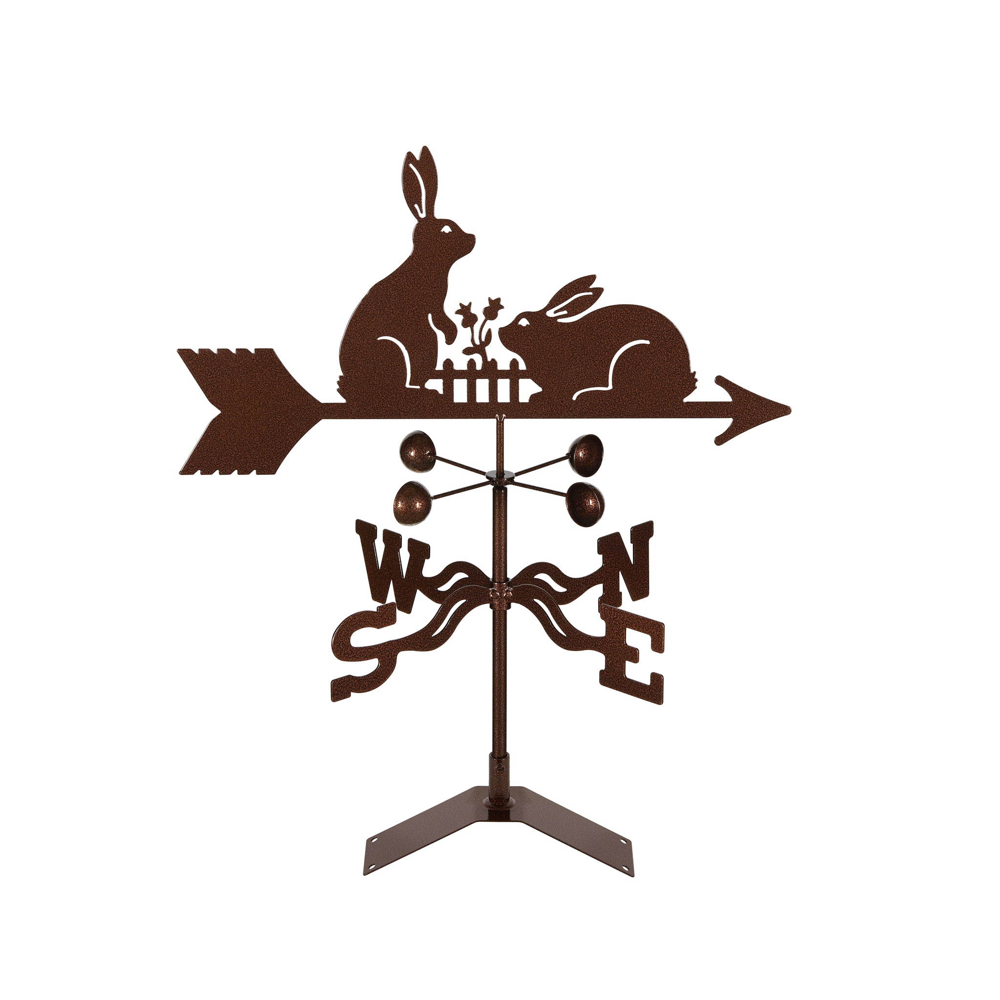 Rabbits with Fence Weathervane Roof Mount