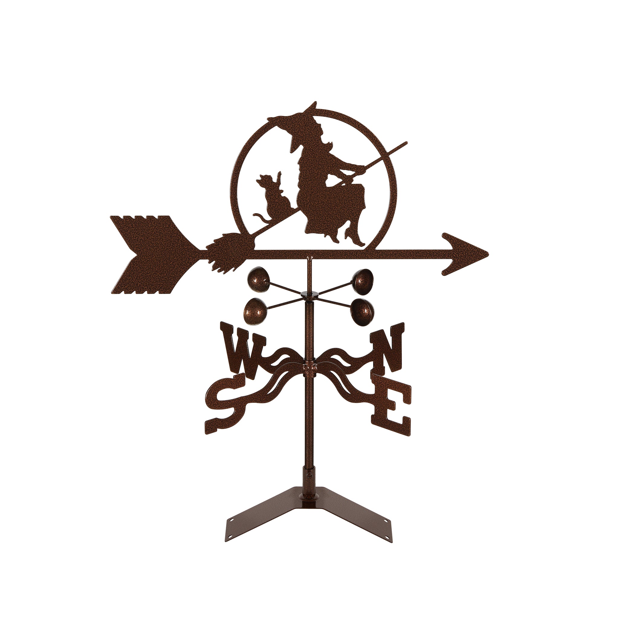Witch On Broom Weathervane Roof Mount