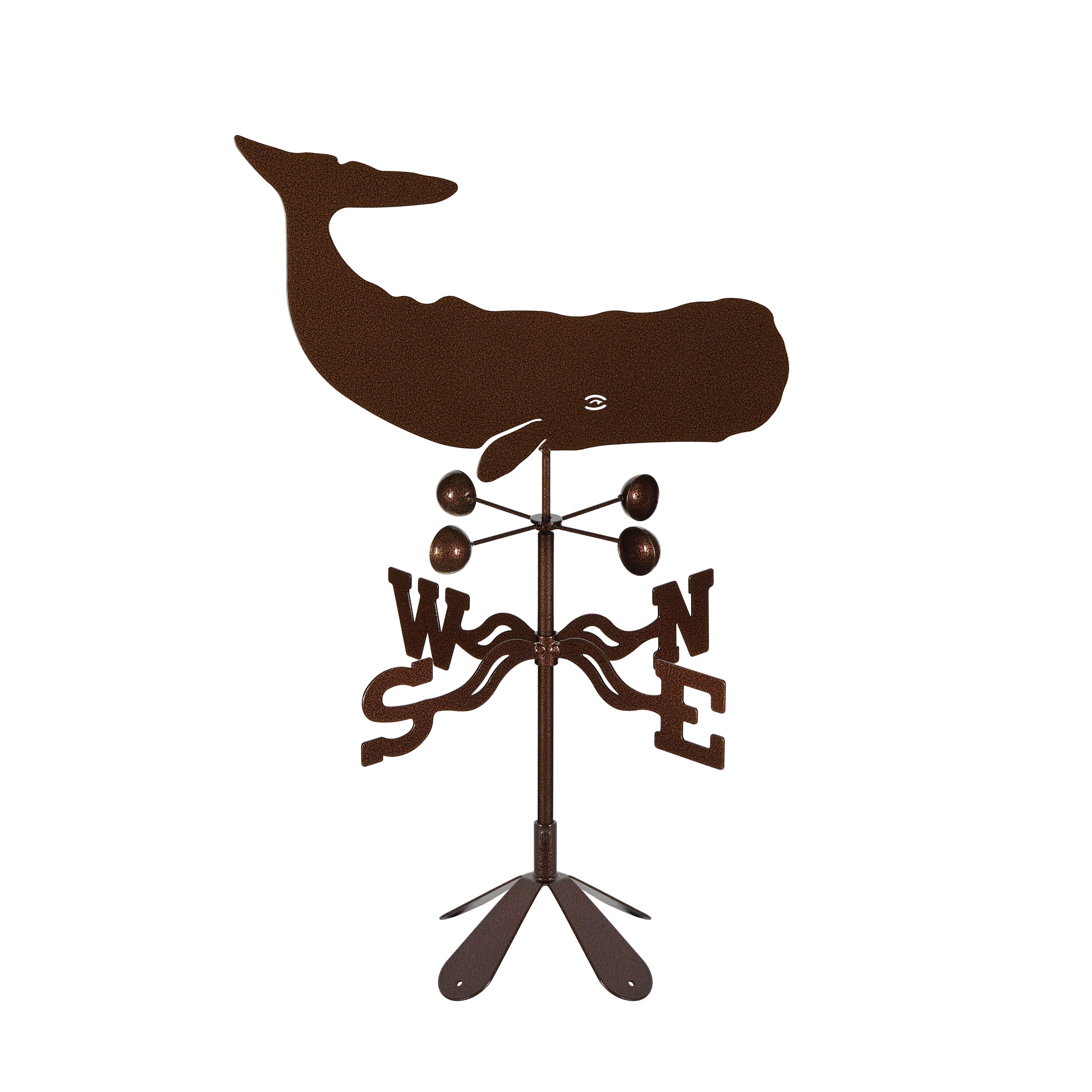 Whale Weathervane 4 Sided Mount