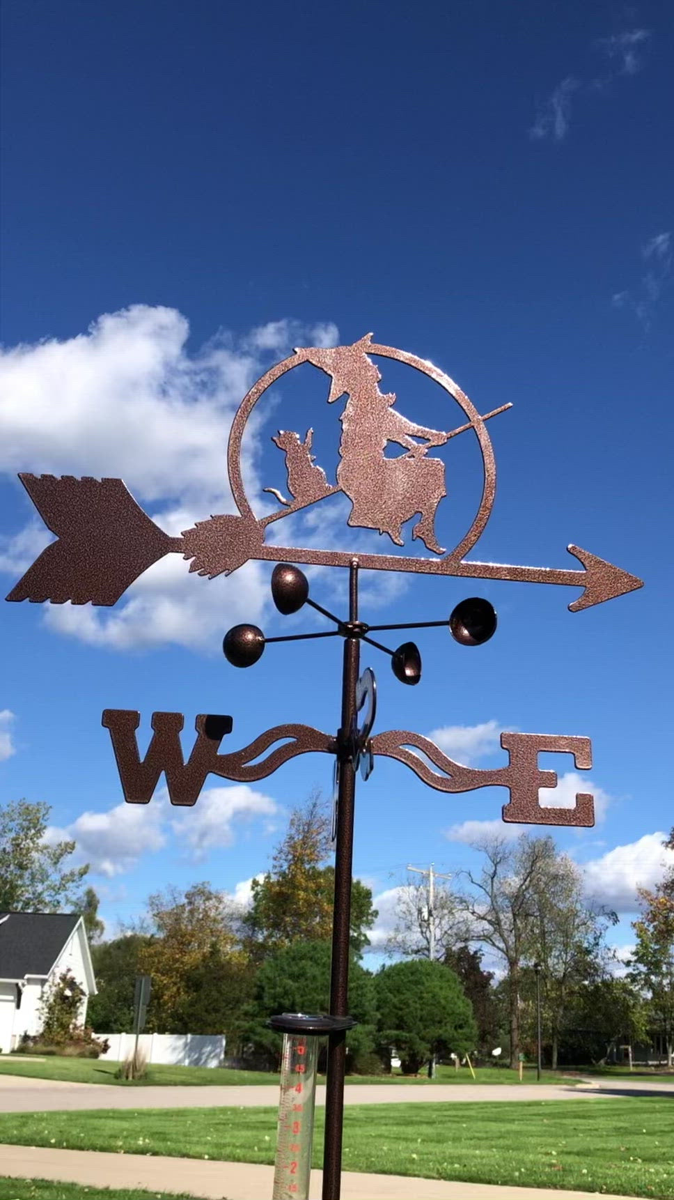 Witch On Broom Weathervane